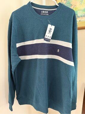 MENS Izod Banded Bottom Sweatshirt. NWT. Size XL